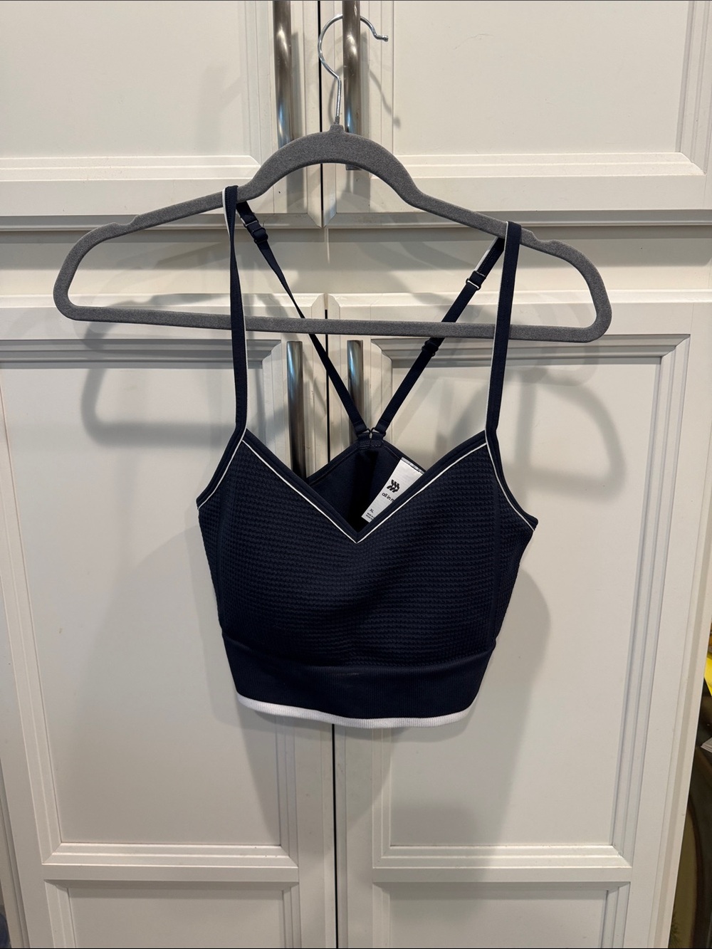 Target Navy Sports Bralette with White Contrast Trim